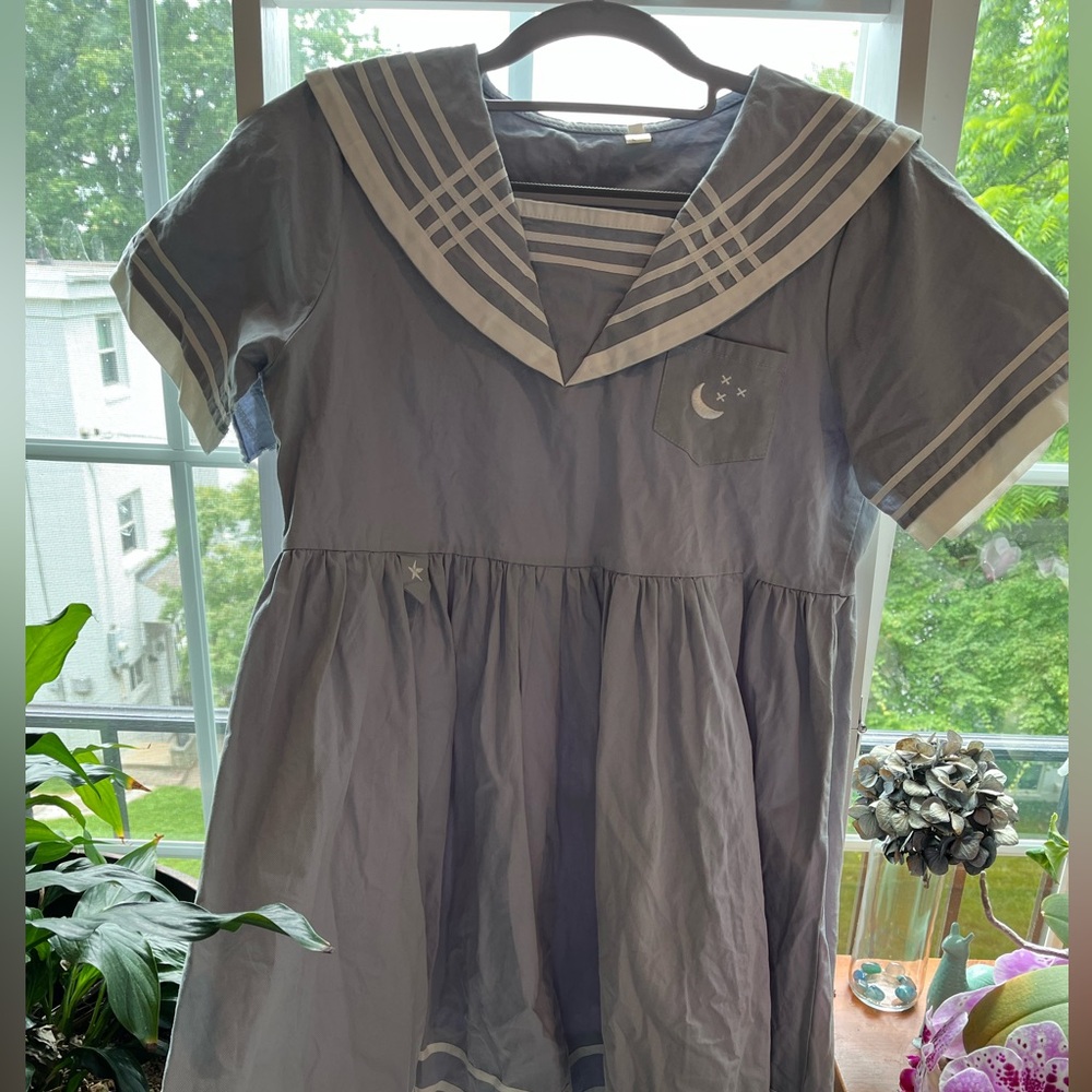 Sailor Moon Pinaforte Oversized Dress in light slate blue/Gray